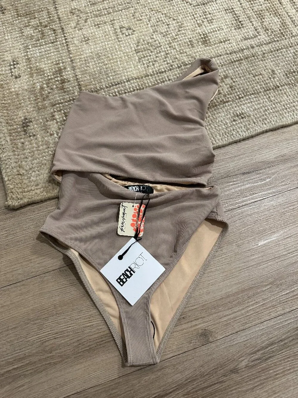 BEACH RIOT Anthropologie Celine One Piece in Taupe Size X-Small NWT